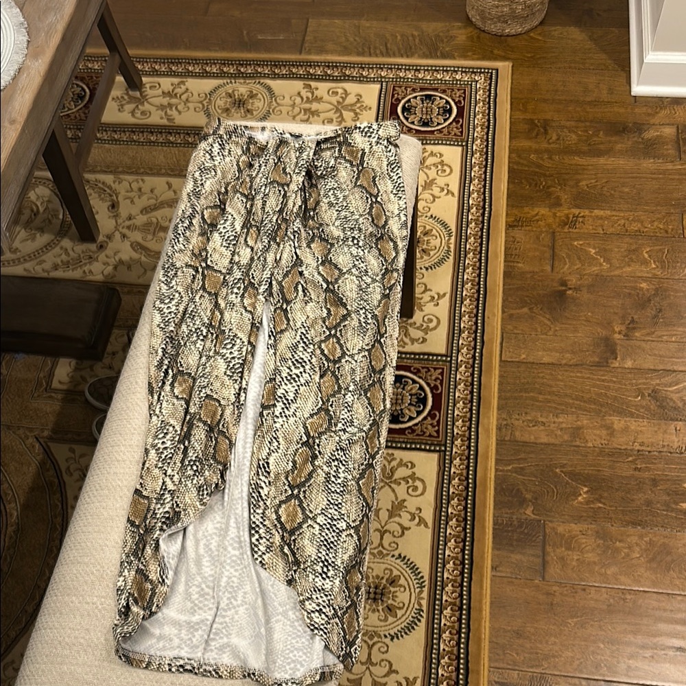 Snake Print Maxi Skirt